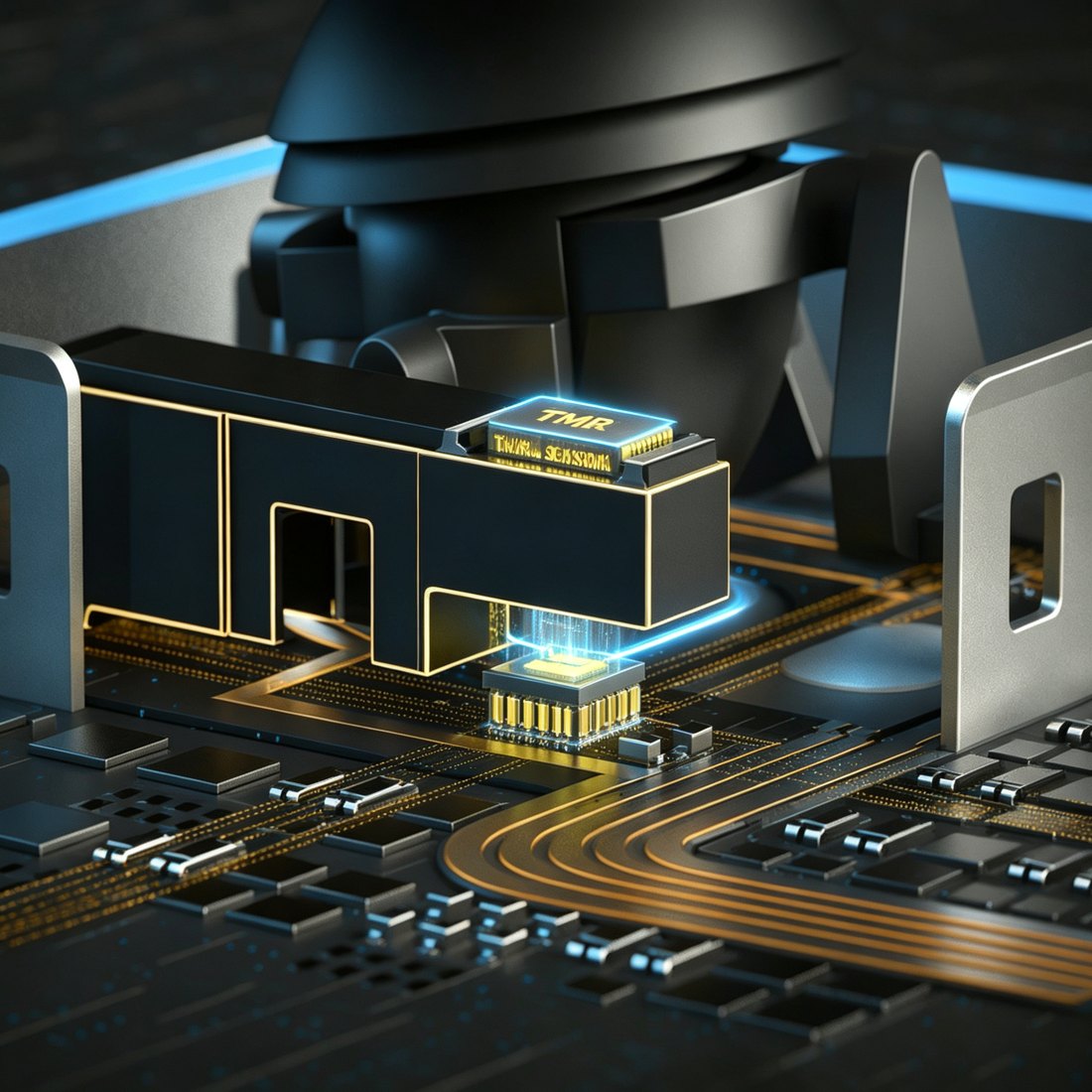 TMR sensor reading a magnet without physical contact
